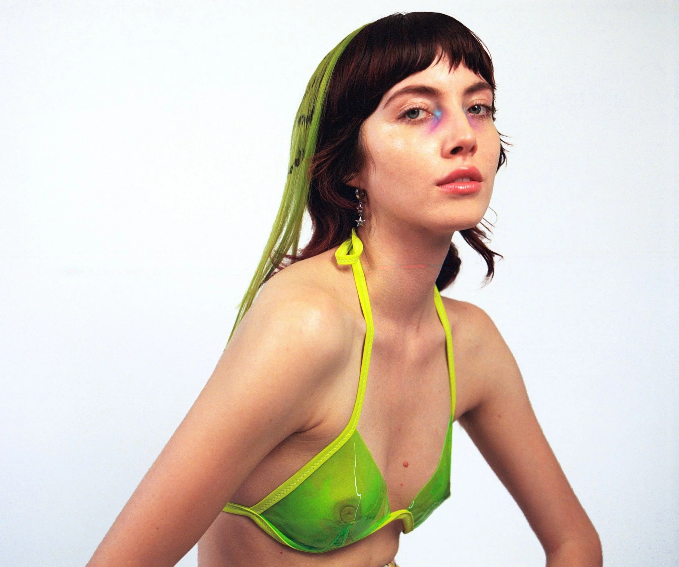 Clear plastic shop bathing suit